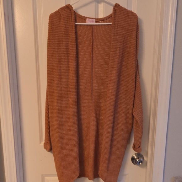 Pink Lily Sweaters - Pink Lily Warm Brown Cardigan